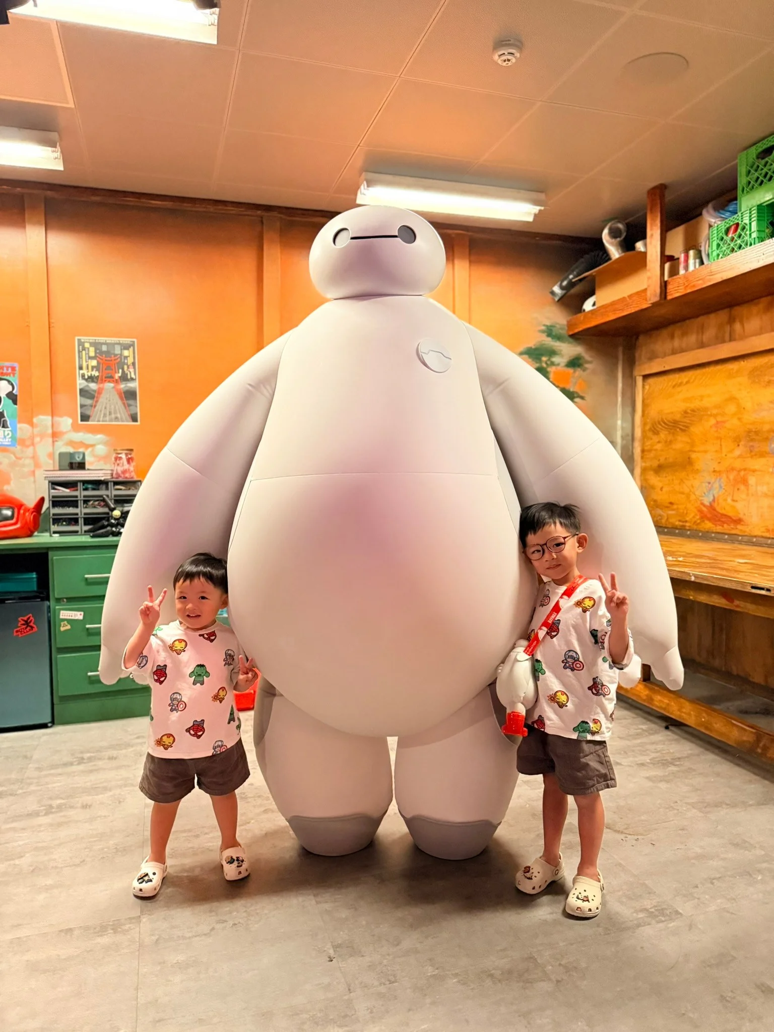Lucas and Ethan with Baymax on Lucas’s birthday.