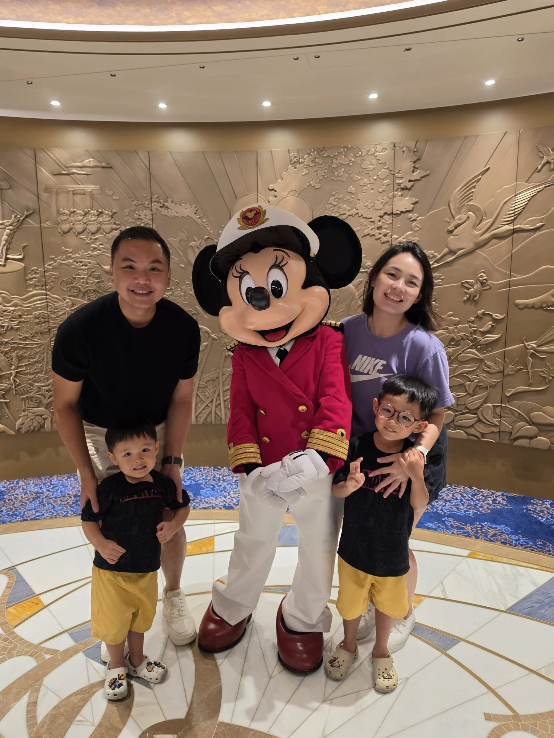 Our first photo with Captain Minnie, soon after boarding.